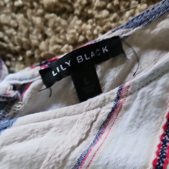 Lily Black Cotton Striped Cropped Jumpsuit - Picture 5 of 10